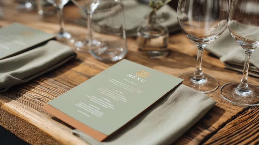 Festlich eingedeckte Event-Location mit Buffet