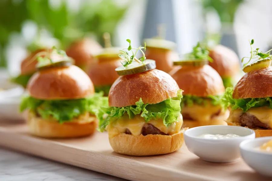 Mini-Burger, frisch angerichtet