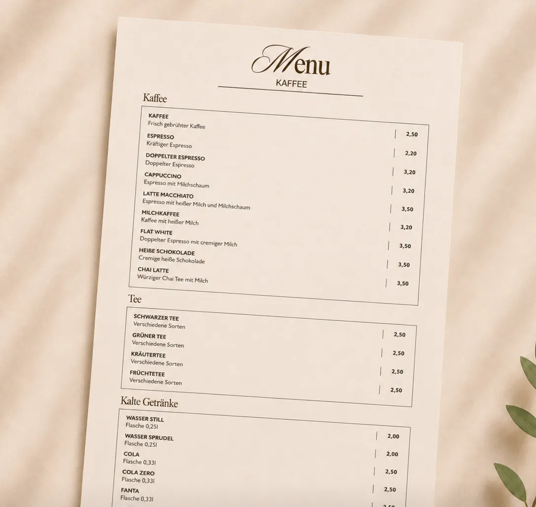 Kaffee- und Tee-Service – inkl. Geschirr, Milch und Zucker