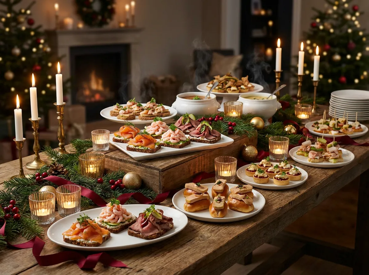 Festlich angerichtete Weihnachtstafel von Oskar Davidson Catering