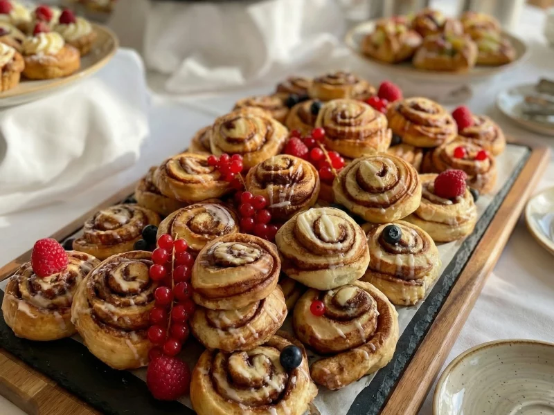 Zimtschnecken Catering, Dessert, Zuckerguss, Vegetarisch